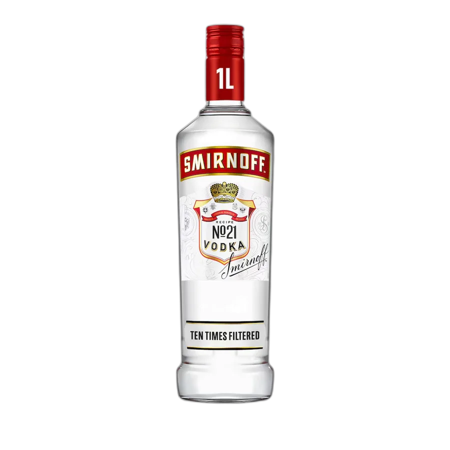 Smirnoff Red Vodka 6x1L 37.5% bottle